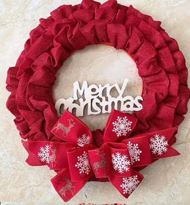 Guirlande de Noël en ruban de cartes avec lettres pour décoration de porte suspendue festive YZCIS