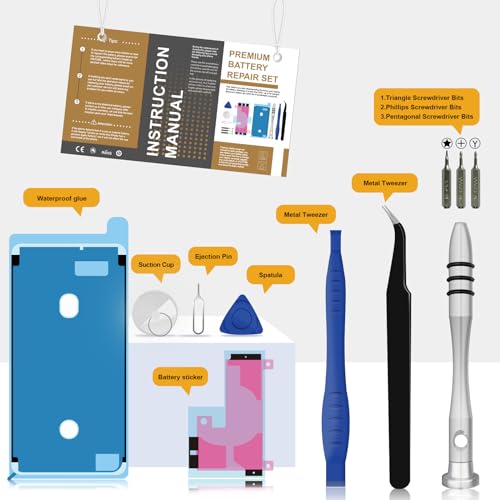 Image of Replacement for iPhone Xs Battery, 4600mAh High Capacity Li-ion Polymer Replacement Battery for Model A1920, A2097, A2098, A2100 with Professional Repair Tool Kits
