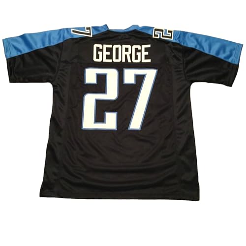 Generic Eddie George Blue Jersey Stitched Custom Football New No Brand/Logos (US, Alpha, XX-Large, Regular, Regular, Blue)