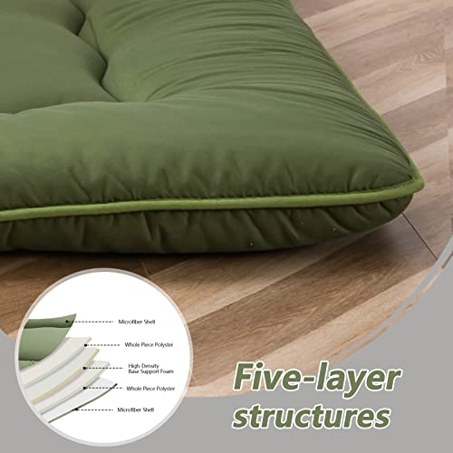 Image of MAXYOYO Cot Japanese Floor Futon Mattress, Single Size Tatami Mat Sleeping Pad Foldable Roll Up Boys Girls Narrow Mattress