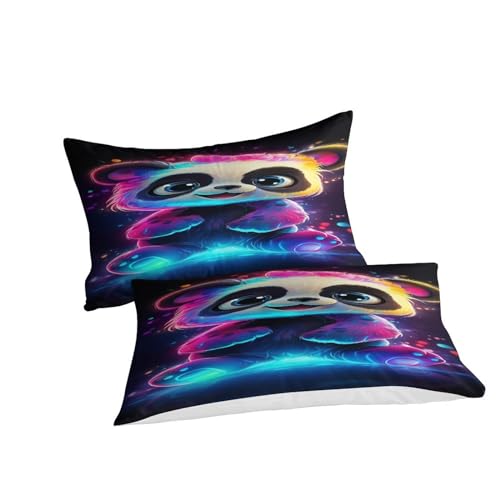 Housse de couette panda 3D parure de lit 3 pièces douce et lisse ado