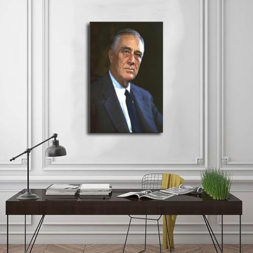 Impression sur toile Franklin D Roosevelt décoration murale bureau 50x76 - 3