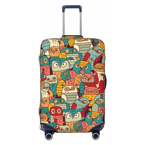 Funny Owl Bird Luggage Cover Protector Anti-Scratch Washable Fits 18-32 Inch Luggage-Medium