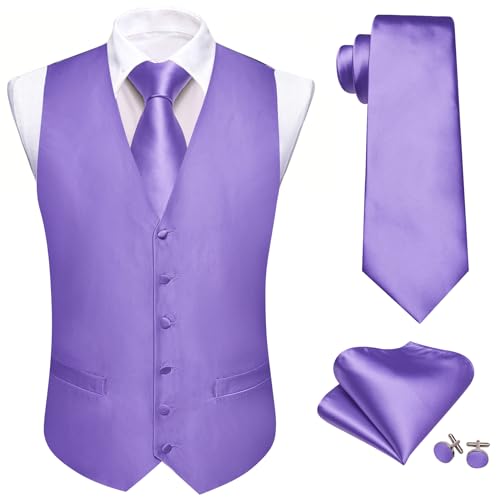 Image of Barry.Wang Men's Suit Vest Formal /Leisure Paisley Jacquard Silk Tie Pocket Square Waistcoat Set Wedding 5PCS