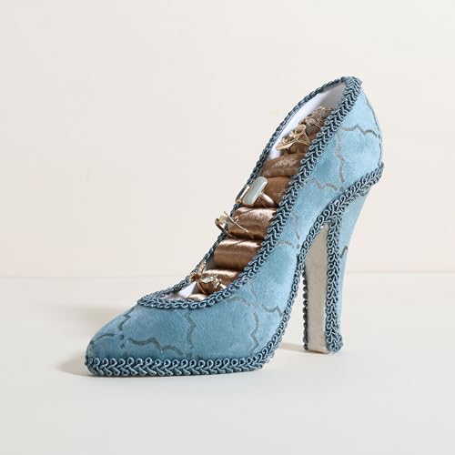 GemeShou Organizzatore anelli in velluto, supporto esposizione anelli blu in feltro con fessure【Porta-anelli in velluto blu】
