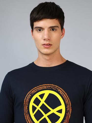 Image of Bewakoof Men's Striped Cotton T-Shirt- Loose Fit, Crew Neck, Half Sleeves