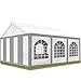Produktbild TOOLPORT Hochwertiges Partyzelt 3x6 m Pavillon Zelt ca. 240g/m² PE Plane Gartenzelt Festzelt Bierzelt Wasserdicht grau-weiß
