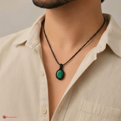 Image of REMEDYWALA Gemstone Macrame Pendant for Reiki & Crystal Healing, Natural Stone