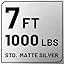 7 ft Olympic Bar, 45 lb, 1000 lb, 30mm, Silver