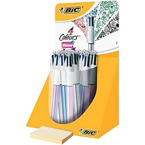 BIC 4 Couleurs Shine stylo bille retractable pointe moyenne lot de 20