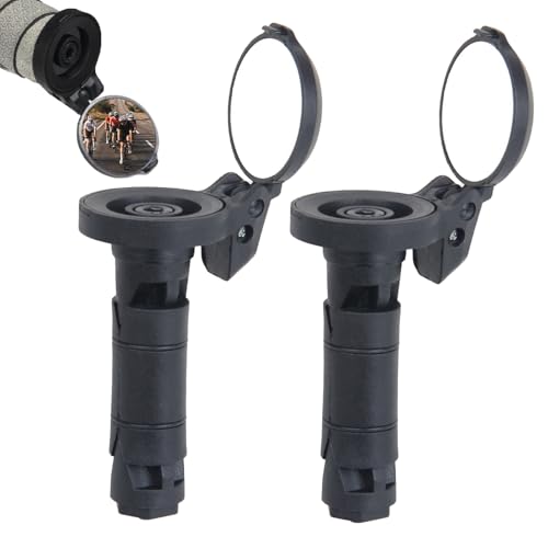Bike Mirrors - Mountain Road Bike Bar End Mirror - 1 Pair Wide-Angle Riding Parts with Protective Cover for Urban Road Touring Mountain Commuting