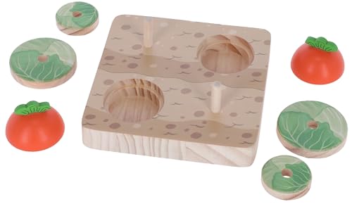 Kerbl Pet Denk- und Lernspielzeug Veggie, 15x15x6 cm, Kaninchenspielzeug, Hasenspielzeug, Nagerspielzeug, Holz, Kaninchen, Hasen