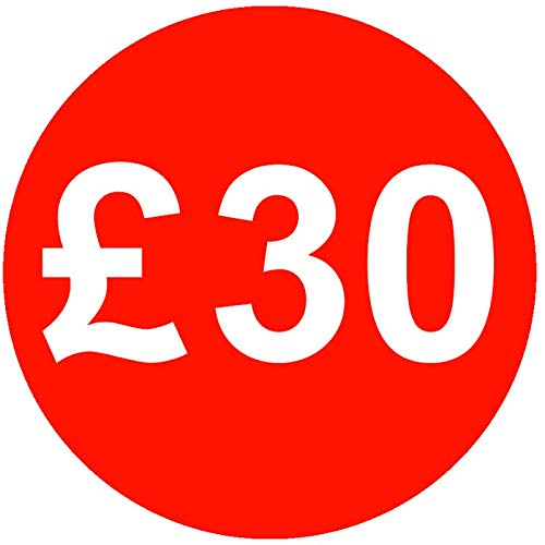 30mm Price Stickers Pack of 500 - Red - £30