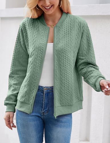 Image of WROLEM Zip Up Sweatshirts for Women Casual Outfits Cardigan Outerwear Trendy Winter Jackets Coat