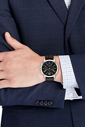 Tommy Hilfiger Men's Quartz 1710527 Stainless Steel Case And Calfskin Strap Watch, Color: Black #TOP3