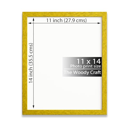Image of 11x14 Photo Frame | Yellow Photo Frames For Wall To Add Cheerful Touch | Wall Frame For Home Decoration | Wooden Photo Frame With Durable Make | Hanging Photo Frames For Effortless Display