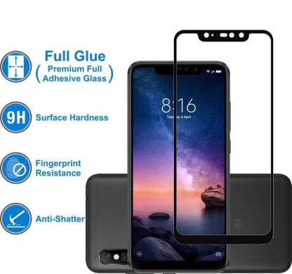 Image of Tempered Glass Screen Protector Compatible for Name with Edge to Edge Coverage and Easy Installation Kit, Pack of 1, Black (REDMI NOTE 6 PRO)