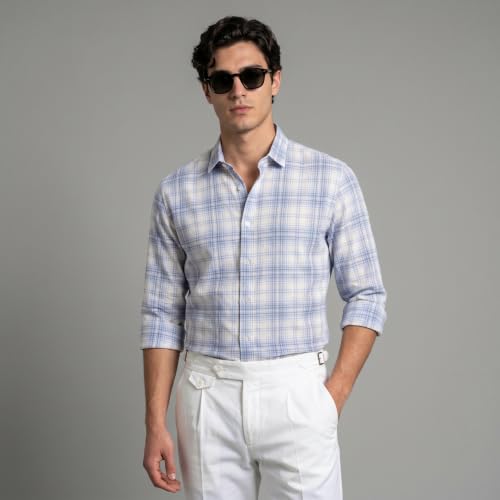 Image of Afflatus Men's Checked Casual Premium Cotton Blend Full Sleeve Regular Fit Check Shirt for Man | Stylish Checks Shirt for Casual Wear | Cotton Shirt for Men