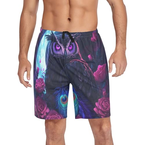 Paris Eiffel Towel Starry Night Men's Pajama Shorts Workout Sport Big and Tall Pj Sleeping Shorts Funny S4