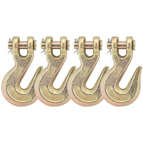 Image of G70 5 /16 Clevis Grab Hooks Heavy Duty Chain Hook for Truck Trailer, Chain Forged Alloy Steel Chain Hook for Transport - 20,000 LBS Capacity(4 Pack)