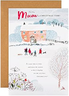 Hallmark Christmas Card for Mum - Classic Illustrated Winter Scene Design