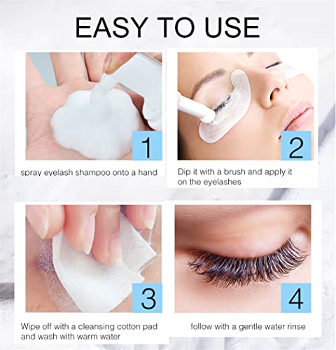 Eyelid foaming cleanser avec brosse pour cils shampoing extensions 3 flacons - 7