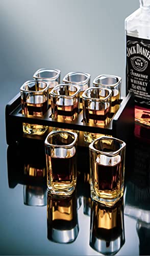 Glaskey Shot Glass Set Of 6, 2Oz Clear Glass Dishwasher Safe Lead-Free Heavy Base Shot Glasses For Whiskey Vodka Espresso Coffee Small Desserts Candle-Making #TOP6