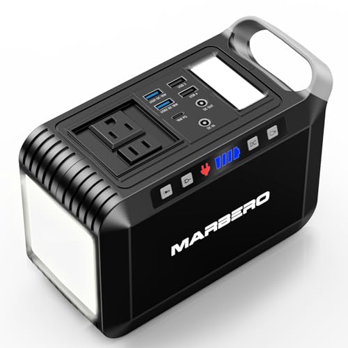 MARBERO Portable Power Bank with AC Outlet, Peak 120W/110V Portable Laptop Battery Bank, 24000mAh Charger Power Supply with AC Outlet, Power Station for Outdoor Camping Home Office Hurricane Emergency