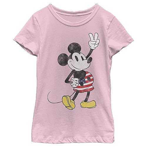 Disney Characters American Mouse Girl's Solid Crew Tee