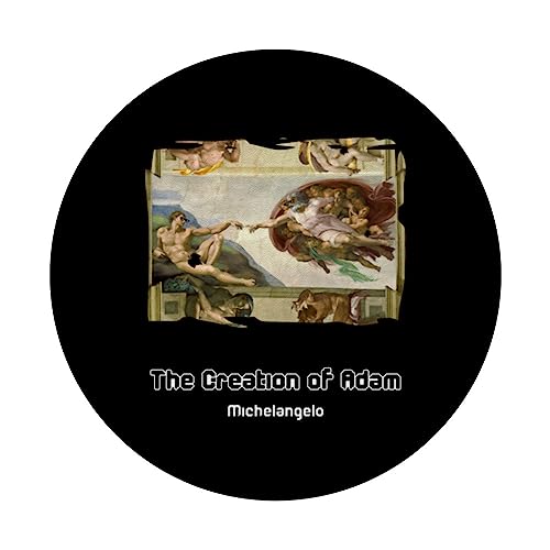 The Creation of Adam with Funny Sunglasses PopSockets Swappable PopGrip, Black - Image 3
