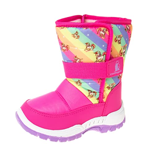 Rugged Bear Girls Snow Boot, Fuchsia, 3 Big Kid