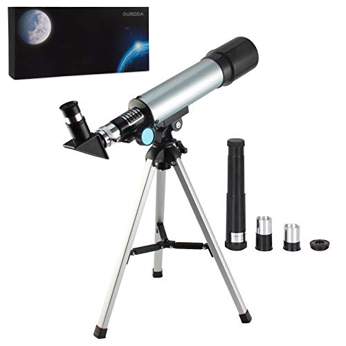 Oumoda Telescope, Kids Telescope, 90 X Refractor Telescope, Astronomy Telescope Tabletop Nature Exploration Gifts Toys for Kids, Adults Sky Star Gazing, Birds Watching