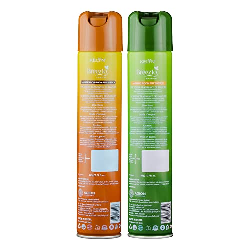 Image of KELYN Room Fresheners - Long Lasting Air Freshener (Pack of 2, 230ml) | Room Freshner Spray for Home, Office, Cars & Toilets | Car Perfume - Lemon & Sandalwood