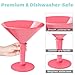 Unbreakable Giant Martini Glasses set of 2, 48 oz Plastic Cocktail Glasses, Jumbo, Reusable, BPA Free, Detachable, Perfect for Picnic, Beach & Patio Party, Appetizers, Birthday, Wedding and All Events