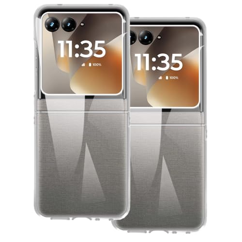 UOGNADGD 2�� TPU�P�[�X Motorola Razr 50 5G 2024 �Ƃ̌݊������� �X�}�z�J�o�[ - �ϏՌ��t���L�V�u���ی�A�N�Z�T���[ �����J�b�g���H (�N���A+�N���A)