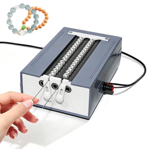 Máquina enhebradora de cuentas eléctrica con doble vía y velocidad ajustable para crear joyas
