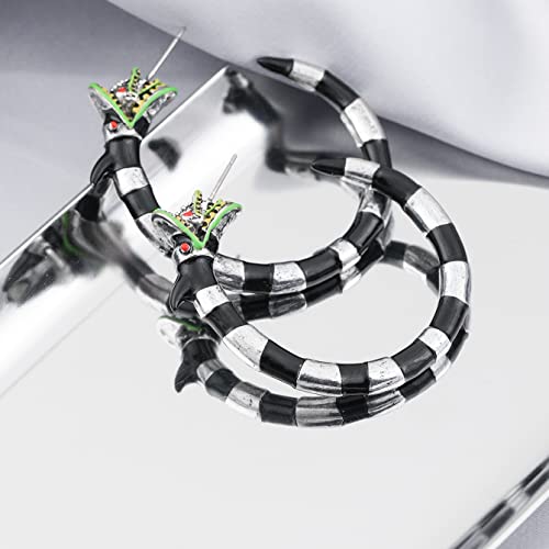 Coral Snake Earrings Halloween Sandworm Hoop Earrings for Women Men2