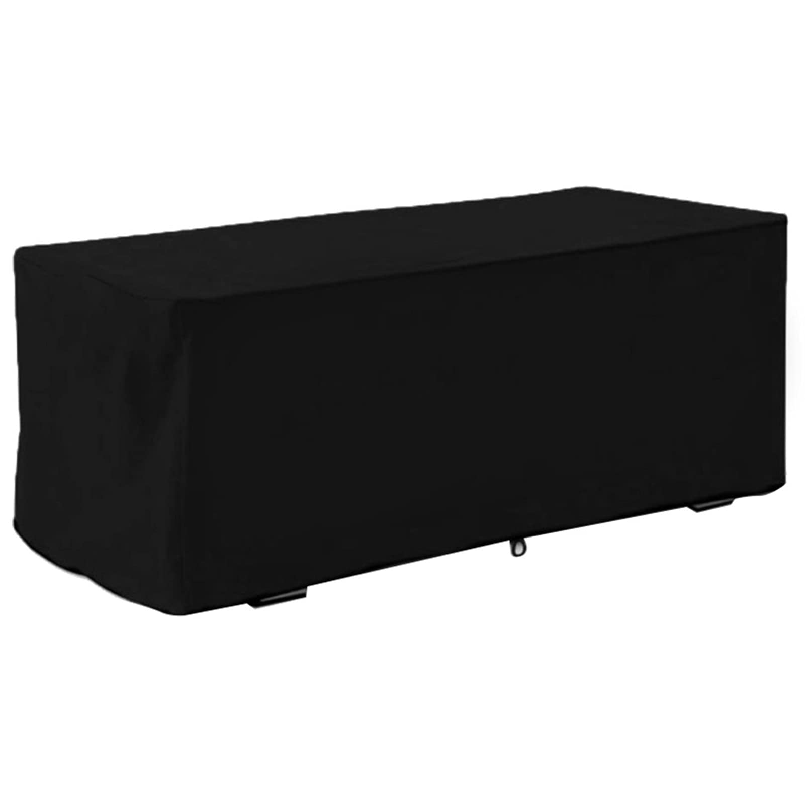 Deck Box Cover Outdoor Storage Box Cover UV Proof Protective Cover for Garden Patio Furniture Oxford Fabric Coffee Beige Black 123x62x55cm (Black)