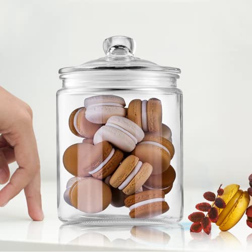 Glass Kitchen Jars,Salzesfalls Food & Cookie Storage Containers,Glass Canisters With Airtight Lid For Pantry - Flour, Coffee, Cookies, Pasta, Candy （Set Of 4） #TOP3