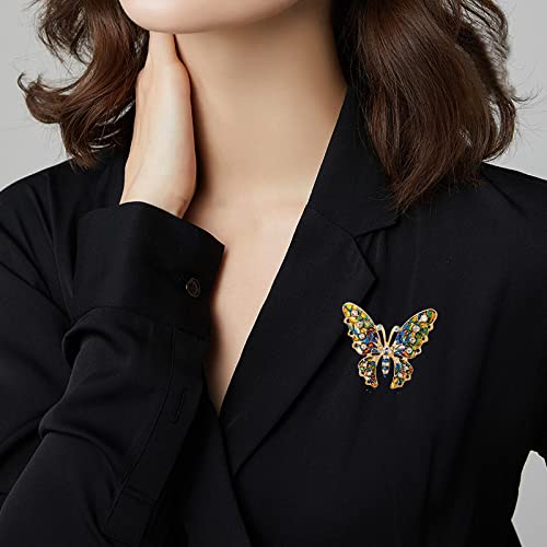 Image of Variety Styles Butterfly Brooch - Multi-Color Rhinestone Crystal Brooch Pin Cute Butterfly Shape Corsages Brooches Decoration Gift for Women