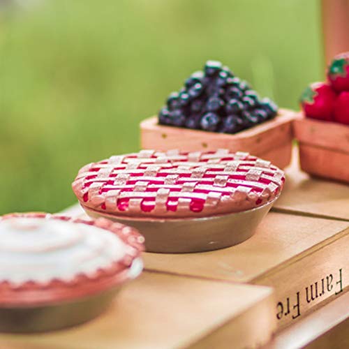 The Queen's Treasures Bakery Collection Designed To Be Compatible With 18 Inch American Girl Dolls. Cherry Pie With A Separate Slice of Pie. For Doll Furniture and Play Kitchen Food Accessories.
