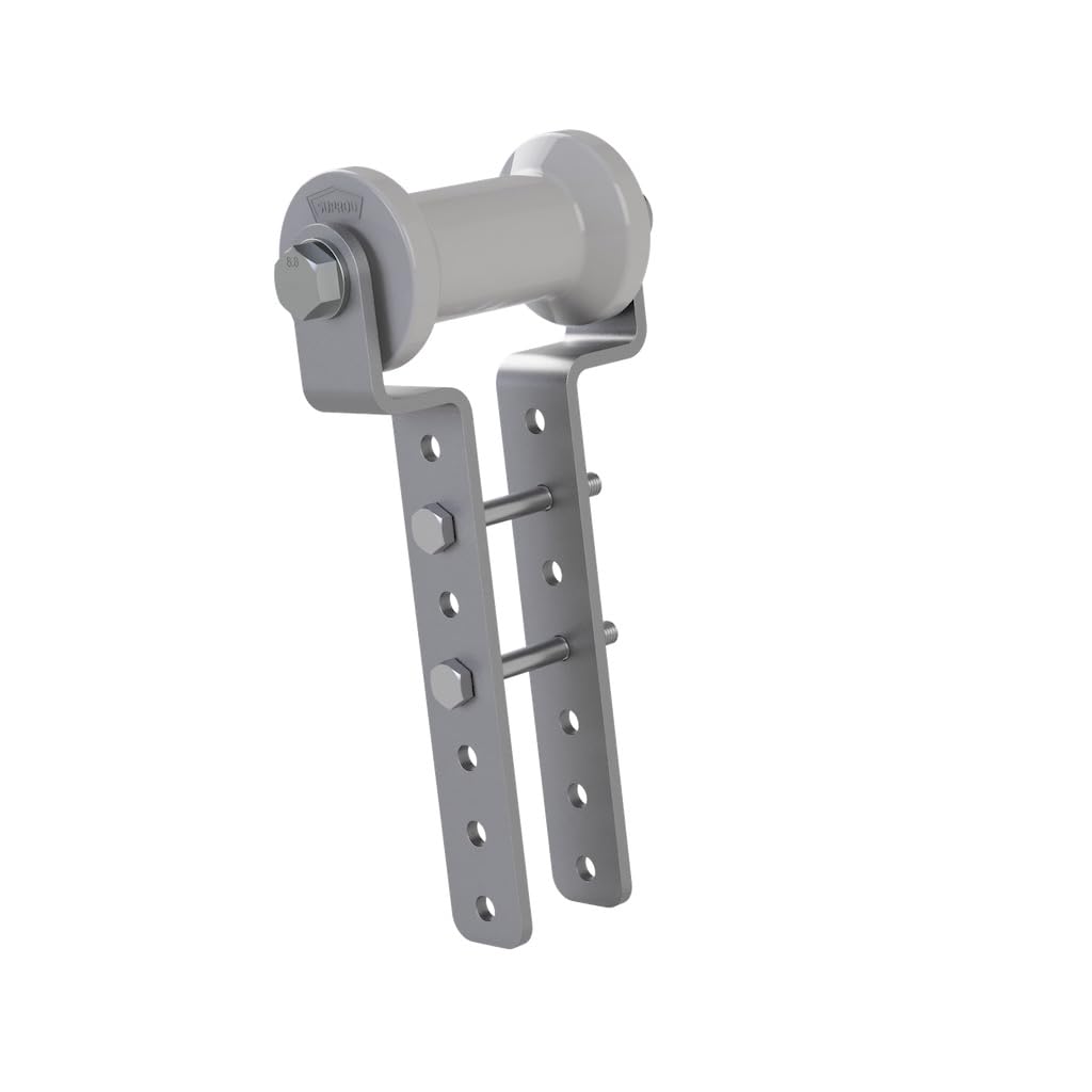 SUPROD Polyurethan Kielrolle mit Halter H höhenverstellbar Bootstrailer Sliphilfe Spulenform verzinkt 125/50 mm