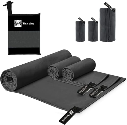 Microfiber Towel Set, 3 Pieces, Fast Drying, Soft Touch, Lightwei...