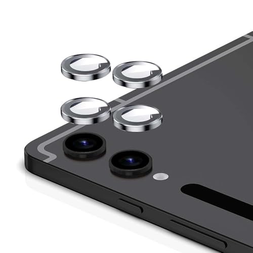 Zeking (2 Set for Samsung Galaxy Tab S10 Plus Camera Lens Protector, Scratch-Resistant HD Clarity Ultra-Thin 9H Tempered Glass with Aluminum Edging, Individual Metal Lens Cover(Silver)