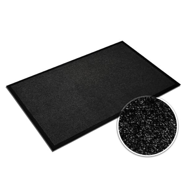 casa pura® Premium Voetmat in aantrekkelijke optiek | Schoonloopmat in vele maten | zwart | 135x200cm