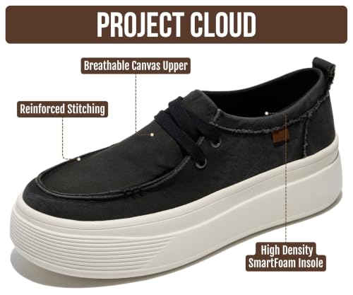 Image of Project Cloud Canvas Platform Loafers for Women Boat Shoes for Women (Dana)