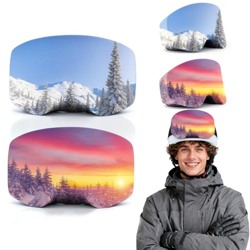 Skibrillenschutz Überzug, 2 Stück Skibrillen Schutz, Skibrille Schutzhülle, Schutzhülle Skibrille Anti-Kratzer & Anti-Staub, Ski Goggle Cover Verschleißfest als Brillenglasschutz für Skibrillens (D)