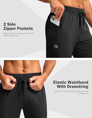 G Gradual Men's Joggers with Zipper Pockets Stretch Tapered Sweatpants Athletic Pants for Men Workout Running Gym4