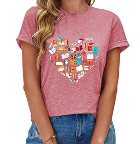 Image of Book Shirts for Women Reading T Shirts Teacher Shirt Book Lovers Tee Reading Rainbow Shirt Library Shirt