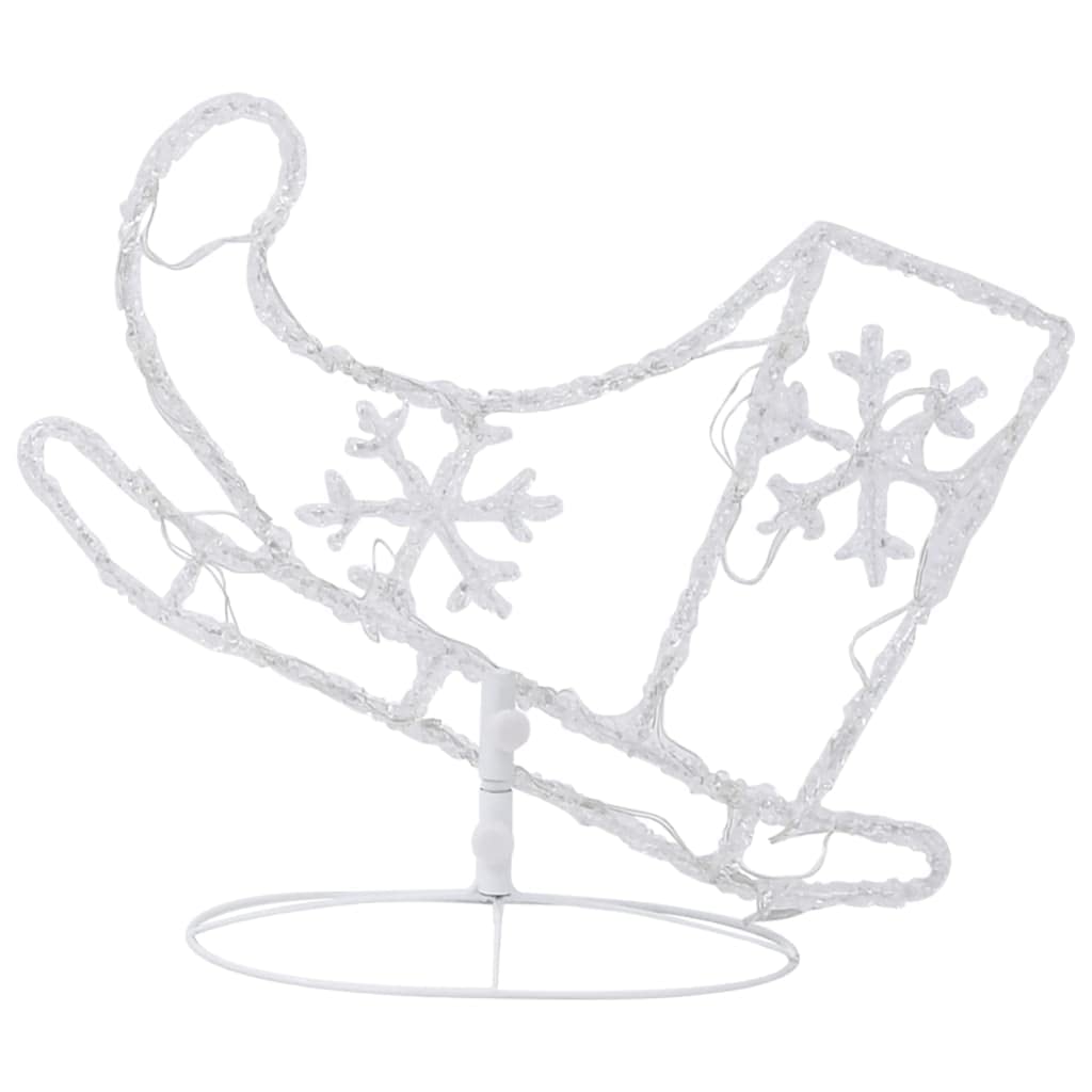 Weihnachtsdeko LED Rentiere Schlitten Acryl 260x21x87 cm mit 72 LEDs energiesparend für Innen Außen Garten Balkon Weihnachtsbeleuchtung Lichterkette Stimmungslicht